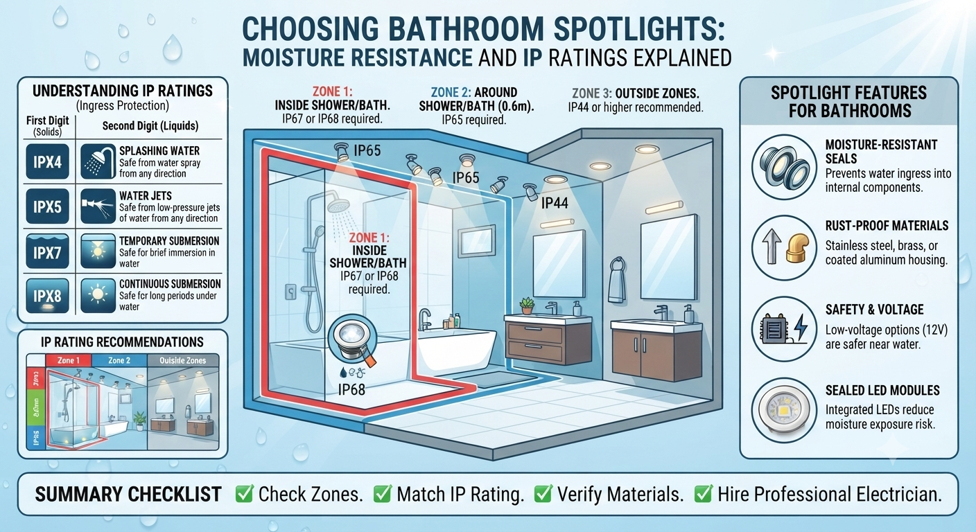 Choosing Bathroom Spotlights: Moisture Resistance and IP Ratings Explained