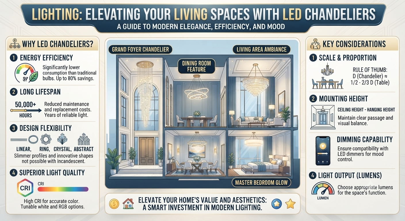 Statement Lighting: Elevating Your Living Spaces with LED Chandeliers