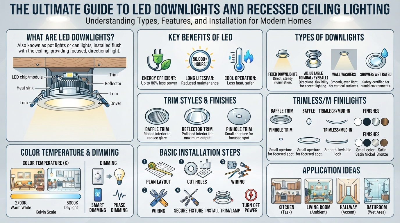 The Ultimate Guide to LED Downlights and Recessed Ceiling Lighting